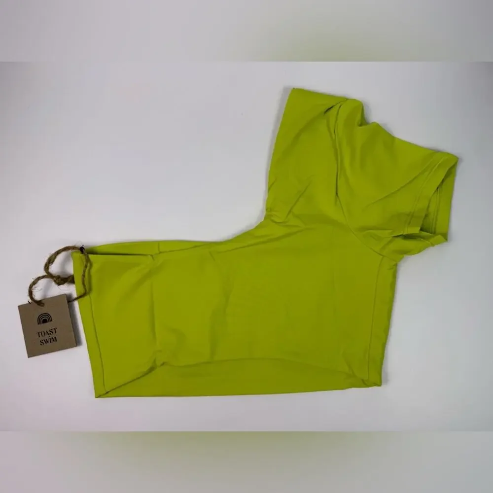 NWT Free People x Toast Bikini Set One Shoulder Top Low Rise Bottom Daiquiri XS